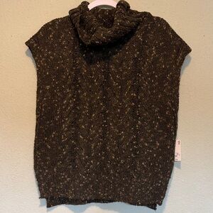 a.n.a Dark Green Speckled Cowl Neck Sweater Vest